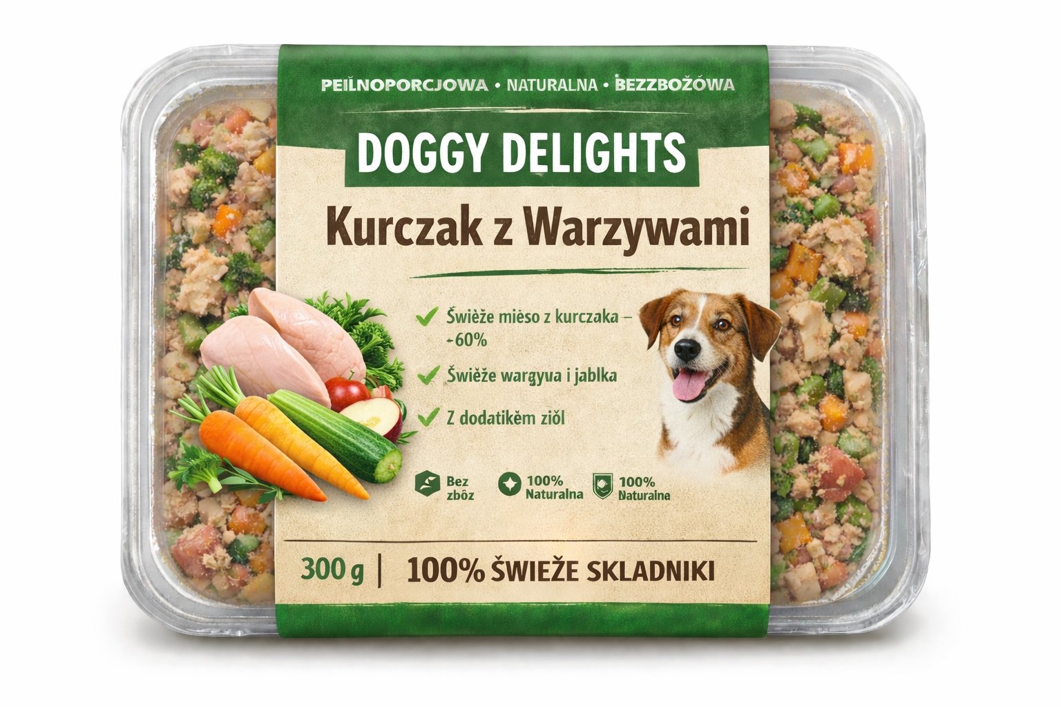 Świeża karma dla psa - receptura z kurczakiem i warzywami