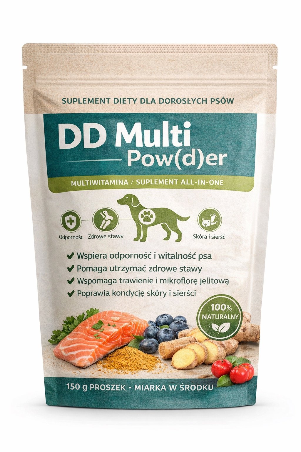 Kompleksowy suplement diety w proszku dla dorosłych psów